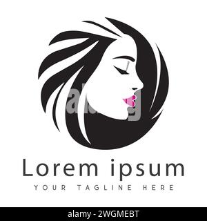 Logo Woman Beauty Face Design Spa Illustrazione Vettoriale