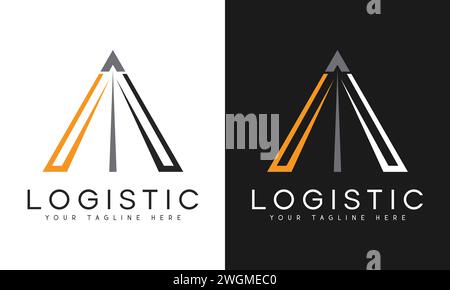 Design moderno del logo logistico Illustrazione Vettoriale