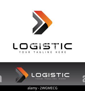 Logo logistico Design logotipo freccia logistica Illustrazione Vettoriale