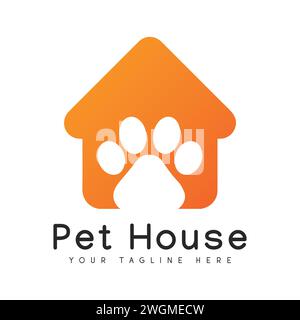 Logo PET House Design PET Paw Home Illustrazione Vettoriale