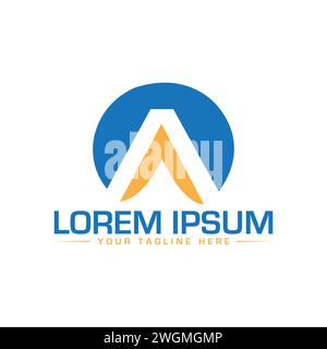 Un disegno con logo Letter. Design esclusivo e professionale con logo A Letter. Illustrazione Vettoriale