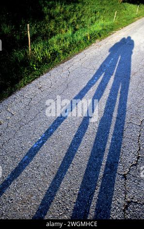 L'ombra umana sulla strada Foto Stock