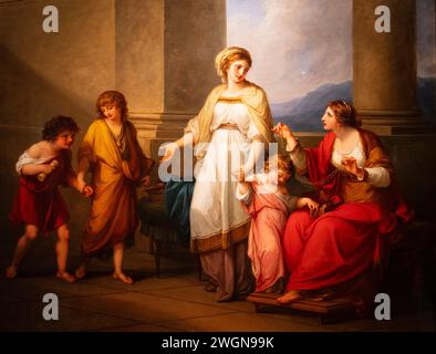 Angelica Kauffmann, Cornelia, madre dei Gracchi, che indica i suoi figli come i suoi tesori, circa 1785, olio su tela, Virginia Museum of fine Art Foto Stock