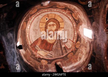 Grecia, Tessaglia, Larisa, Elassona Dolichi Village Chiesa bizantina della Trasfigurazione del Salvatore Foto Stock