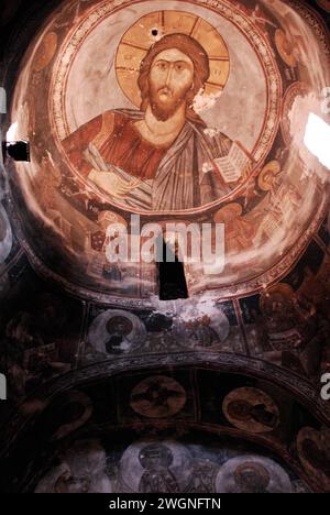 Grecia, Tessaglia, Larisa, Elassona Dolichi Village Chiesa bizantina della Trasfigurazione del Salvatore Foto Stock