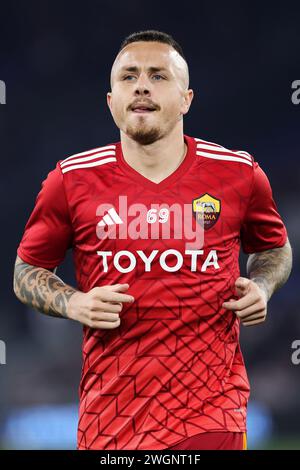 Roma, Italie. 5 febbraio 2024. Angelino di Roma in azione durante il campionato italiano di serie A tra AS Roma e Cagliari calcio il 5 febbraio 2024 allo Stadio Olimpico di Roma - Photo Federico Proietti/DPPI Credit: DPPI Media/Alamy Live News Foto Stock