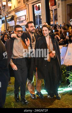 74° Festival di Sanremo 2024 - Green Carpet SANREMO, ITALIA - 05 FEBBRAIO: Il volo partecipa al Green carpet durante il 74° Festival di Sanremo Foto Stock