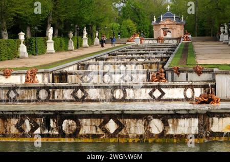 Palacio Real de la Granja de San Ildefonso (XVIII secolo), provincia di Segovia, Castilla y Leon, Spagna. Foto Stock