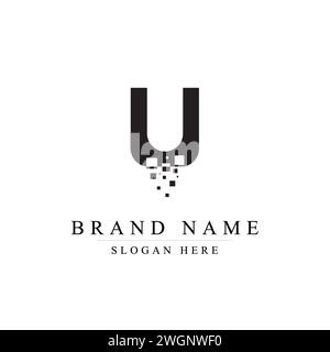 Modello di design del logo Letter U Illustrazione Vettoriale
