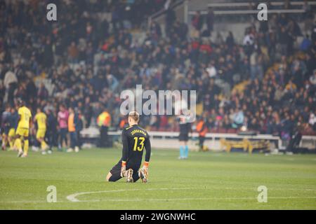 Barcellona, Spagna. 27 gennaio 2024. Jorgensen celebra la vittoria alla Liga EA Sports match tra FC Barcelona e Villarreal CF all'Estadi Foto Stock