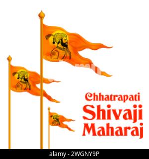 Illustrazione di Chhatrapati Shivaji Maharaj, il grande guerriero di Maratha da Maharashtra India Illustrazione Vettoriale