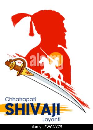 Illustrazione di Chhatrapati Shivaji Maharaj, il grande guerriero di Maratha da Maharashtra India Illustrazione Vettoriale