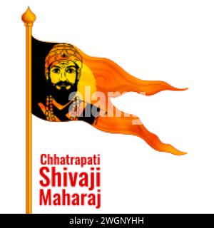 Illustrazione di Chhatrapati Shivaji Maharaj, il grande guerriero di Maratha da Maharashtra India Illustrazione Vettoriale