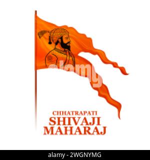 Illustrazione di Chhatrapati Shivaji Maharaj, il grande guerriero di Maratha da Maharashtra India Illustrazione Vettoriale