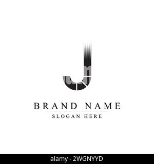 Iniziali logo lettera J modello di illustrazione vettoriale, lettera iniziale logo J, design creativo J Logo Illustrazione Vettoriale