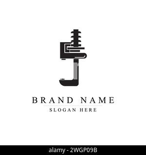 Logo Creative J, logo Modern J, elegante monogramma J, logo Letter J. Illustrazione Vettoriale