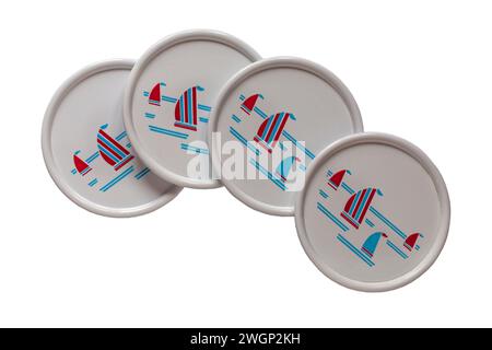 montagne russe a tema nautico isolate su sfondo bianco Foto Stock