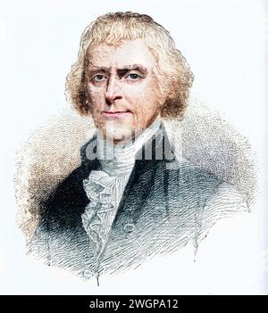 Thomas Jefferson presidente degli Stati Uniti ritratto USA XIX secolo Foto Stock