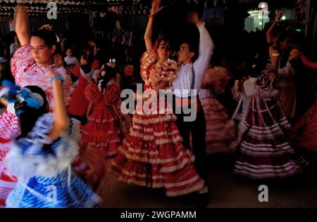 Spagna, Andalousia, Siviglia, Feria de abril de Sevilla - la Fiera di aprile di Siviglia, Foto Stock