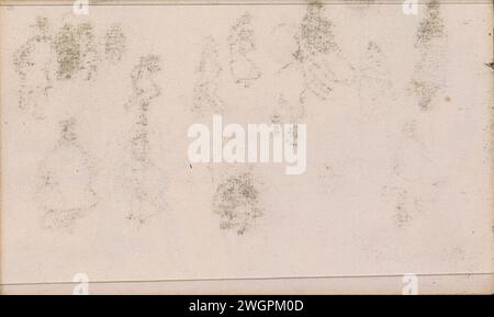 Abklatsch del gesso disegnato a pagina 25, 1875 - 1934 pagina 24 dal libro di schizzi XLVIII con 62 pagine. L'Aia (forse) j: Carta Foto Stock