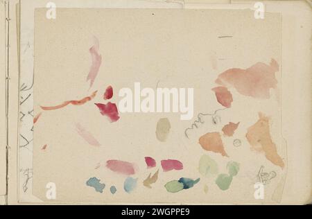 Faccia nel profilo e figura con una palla, c. 1894 disegno libero tra il bract e la pagina 1 di un bozzetto con 35 fogli. carta. acquerello (vernice). faccia con pennello a matita. lancio di palle Foto Stock