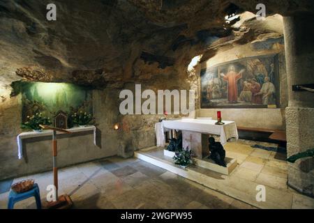 Grotta Cattolica del Getsemani, detta anche Grotta del tradimento, Monte degli Ulivi, Gerusalemme, Israele Foto Stock