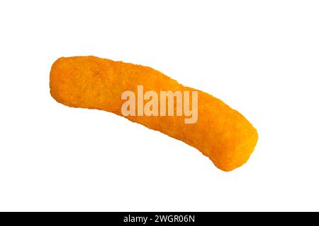 Spuntini di formaggio al forno isolati su sfondo bianco Foto Stock