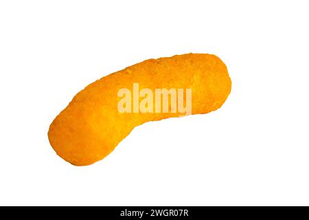 Spuntini di formaggio al forno isolati su sfondo bianco Foto Stock