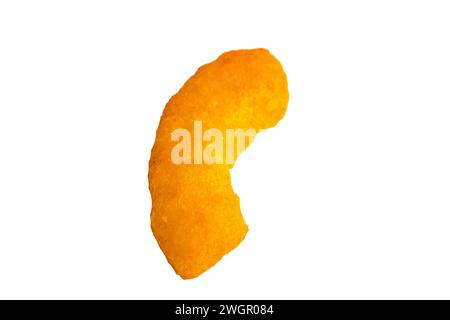 Spuntini di formaggio al forno isolati su sfondo bianco Foto Stock