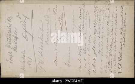 Nomi e indirizzi, 1864 - 1880 posteriore da un bozzetto con 98 fogli. carta. inchiostro. penna a matita Foto Stock