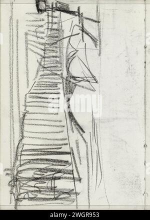 Veduta di un canale, forse il Prinsengracht di Amsterdam, 1886 - 1903 pagina 44 dal bozzetto XXXVII con 52 pagine. Giornale di Amsterdam. Canali di gesso, acque (in città) Prinsengracht Foto Stock