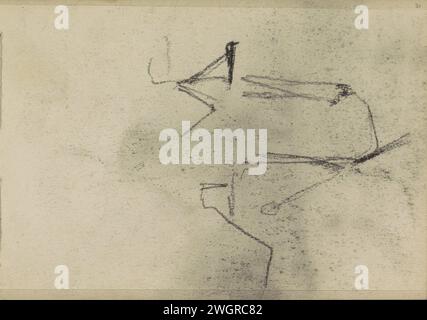 Molen Rijn en Lek in Wijk bij Duurstede, Willem Witsen, 1906 - 1907 pagina 31 da un bozzetto con 25 riviste. Carta Wijk bij Duurstede. Mulino a vento con gesso Rijn en Lek Foto Stock