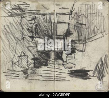 Veduta di un canale di Amsterdam, forse il Lauriergracht, George Hendrik Breitner, 1896 Page 23 e Page 24 da un bozzetto con 20 riviste. Canali di gesso di Amsterdam, acque (in città) (+ città(-paesaggio) con figure, personale). Architettura civica; edifici; abitazioni Lauriergracht Foto Stock