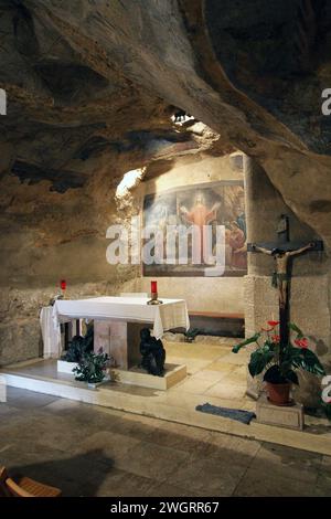 Grotta Cattolica del Getsemani, detta anche Grotta del tradimento, Monte degli Ulivi, Gerusalemme, Israele Foto Stock