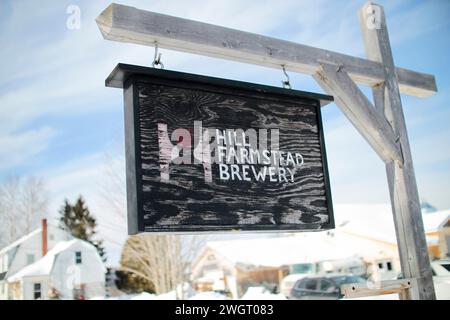 Il birrificio Hill Farmstead a Greensboro Bend, Vermont, Stati Uniti. Foto Stock