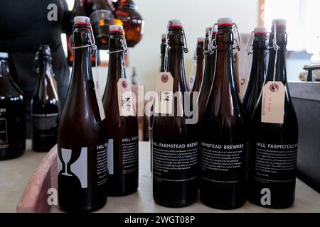 Il birrificio Hill Farmstead a Greensboro Bend, Vermont, Stati Uniti. Foto Stock