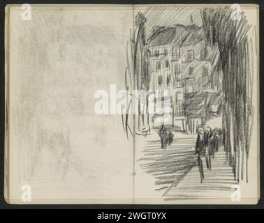 Figure sulla strada, forse a Parigi, 1887 - 1934 pagina 31 e pagina 32 dal bozzetto XXXIX con 51 pagine. Giornale di Parigi. Gessalk Street (+ città(-paesaggio) con figure, personale) Parigi Foto Stock