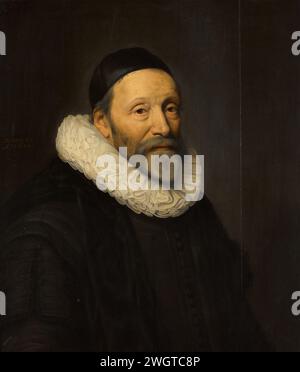 Ritratto di Johannes Wtenbogaert (1557-1644), Michiel Jansz van Mierevelt (laboratorio di), 1632 dipinto Ritratto di Johannes Wtenbogaert, Remonstrants pastor in the Hague. Busto a destra. Pendente SK-A-3876. pannello. Pittura a olio (vernice) persone storiche l'Aia Foto Stock