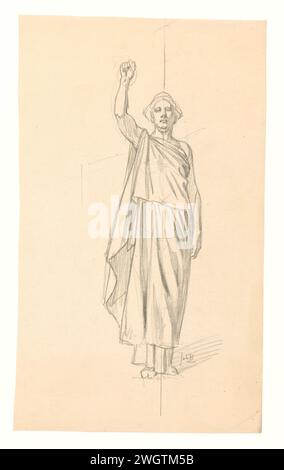 Design for Illustrations in the Amsterdammer: Justitia (28 agosto 1920), Johan Braakensiek, 1920 Drawing Design for a print. carta. matita caricature politiche e satire Foto Stock