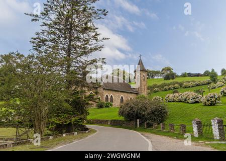 Percorso per la cappella del Sacro cuore di Gesù a Villa Nougues a Tucuman Argentina. Foto Stock