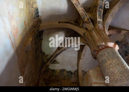 Soffitto dell'eremo di San Baudelio de Berlanga, Spagna Foto Stock