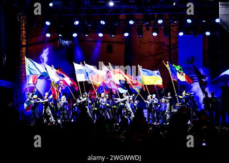 Cerimonia di apertura dei Campionati del mondo di biathlon 2024 a nove Mesto na Morave, Repubblica Ceca, il 6 febbraio 2024. (CTK Photo/Jaroslav Svoboda) Foto Stock