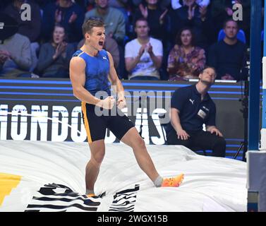 Thibaut Collet di Francia durante l'evento mondo Classic pole vault presso l'IFU Arena di Uppsala, Svezia, il 6 febbraio 2023. Foto: Jonas Ekströmer / TT / codice 10030 Foto Stock