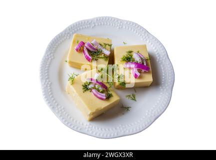 Piatti tradizionali turchi con olio d'oliva, antipasti; purea di fagiolini o pasta di fagiolini. (Nome turco; Fava) Fava alimentare turco Foto Stock