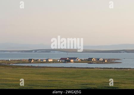 Città sull isola di Herschel off la Mackenzie delta del fiume Yukon Territory Canada Foto Stock