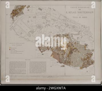 Atlas souterrain de la ville de Paris - 05. Tableau d'assemblage - BHVP. Foto Stock