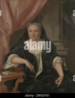 Ritratto di Maria van Citters (1684-1752), moglie di Caspar Adriaen Parduyn, Philip van Dijk, 1725 - 1753 dipinto Ritratto di Maria van Citters, moglie di Caspar Adriaen Parduyn. Seduto di fronte a una colonna, il braccio destro appoggiava una Bibbia su un tavolo. Sul retro il numero 13. Pendente SK-A-896. tela. Pittura a olio (vernice) persone storiche - BB - donna Foto Stock