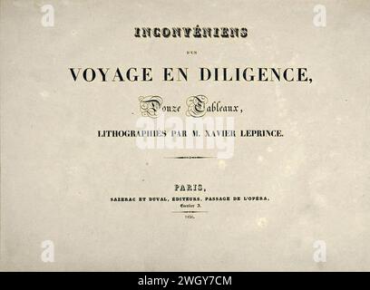 Auguste-Xavier Leprince, frontespizio, Inconvéniens d'un Voyage en Diligence, 1826. Foto Stock