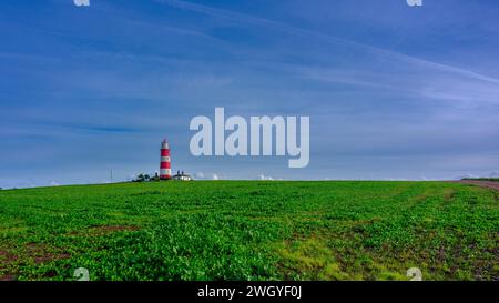Happisburgh, Regno Unito - 16 ottobre 2023: Happisburgh Light House, Norfolk, Regno Unito Foto Stock