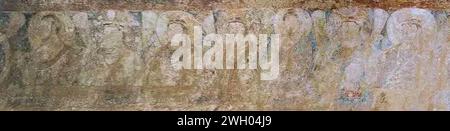 Statue reali a soffitto di Buddha di 38 metri a Bamiyan. Foto Stock